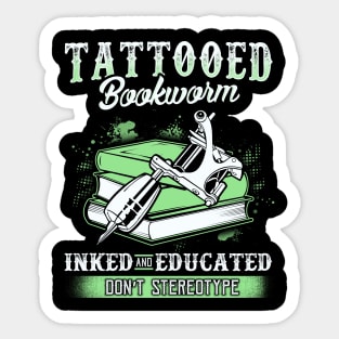 Tattooed Bookworm Sticker